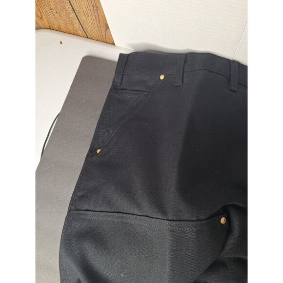 Carhartt Pants Mens 46x30 Black Duck Double Front Flannel Lined Dungaree New - Picture 11 of 12